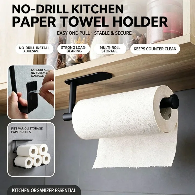 Food Storage Shelving - Paper Roll Holder Towel Rack Hanging