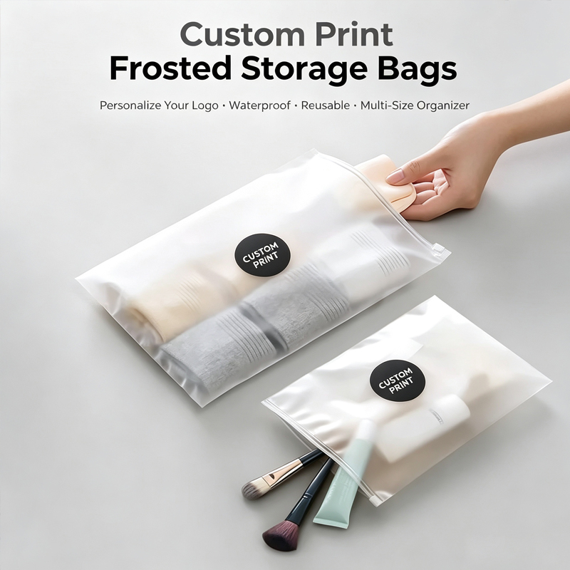Food Storage Plant - Custom Logo Print Frosted Zipper Bags