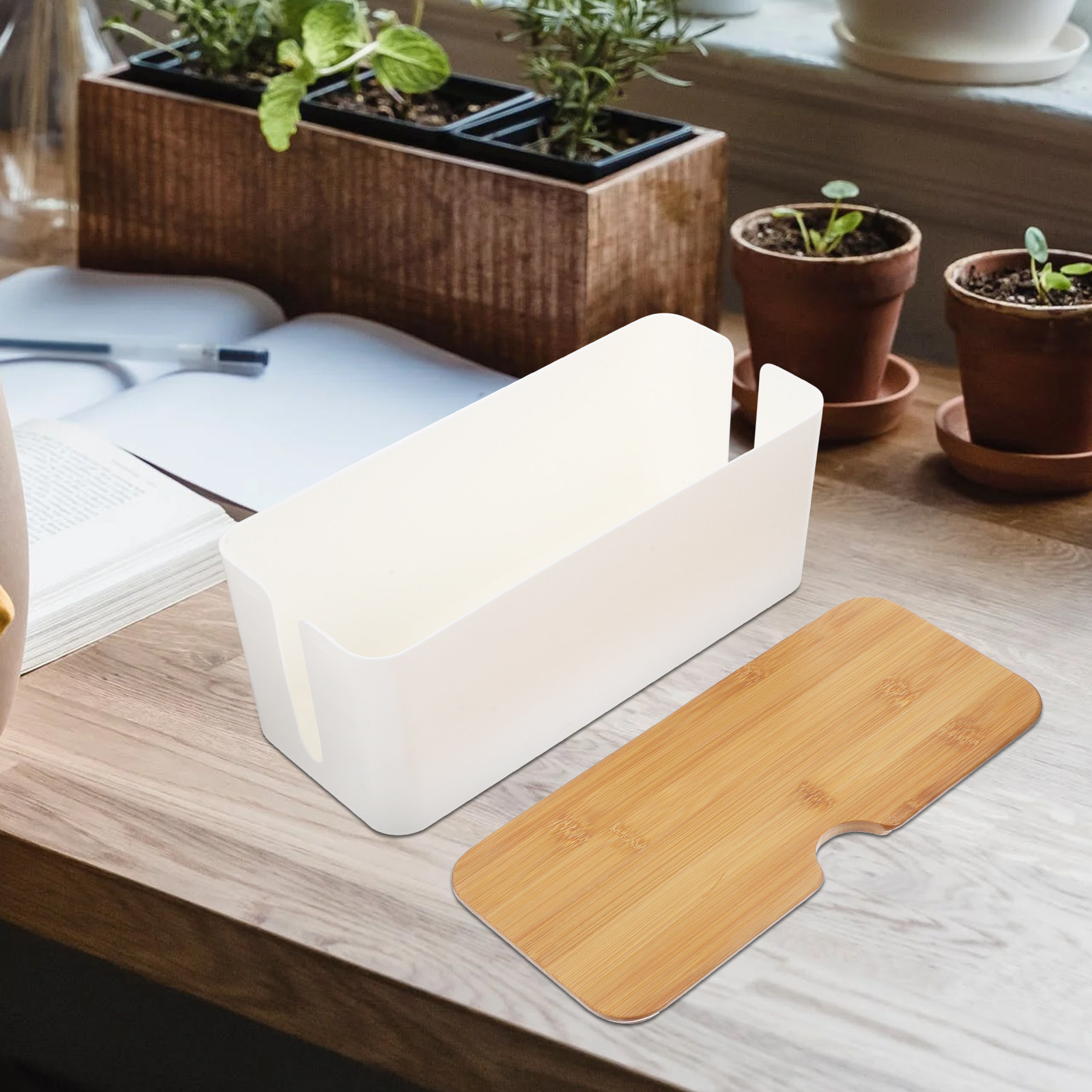Bamboo Lid Cable Organizer Box - đánh giá và giá Food Storage Management