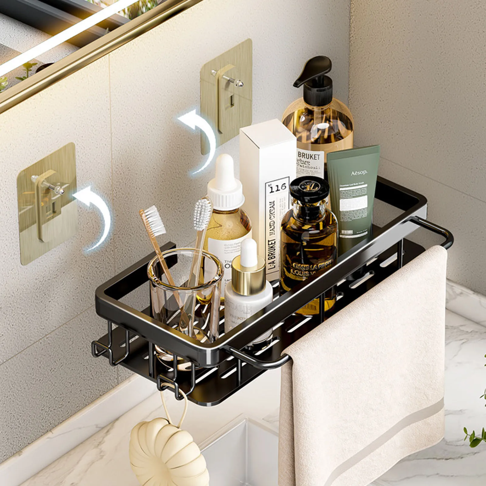 Bathroom Shelf No Drill Wall M - đánh giá và giá Food Storage Shelving