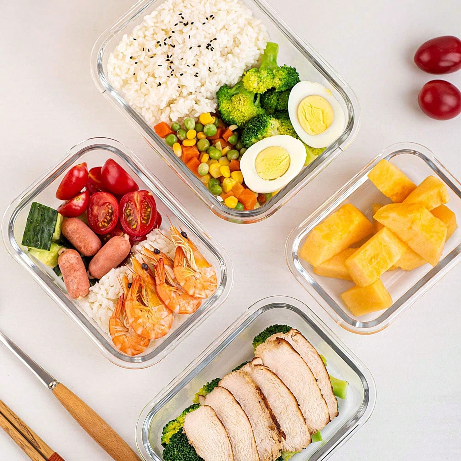 10 Pack Glass Meal Prep Contai - đánh giá và giá Food Storage Cupboard